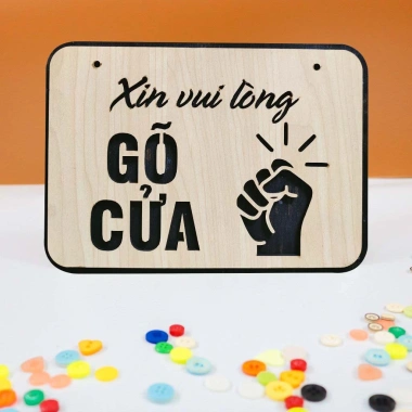 Biển bảng gỗ decor Xin Vui Lòng Gõ Cửa - Trang Trí Nội Thất Giá Rẻ 15.555đ