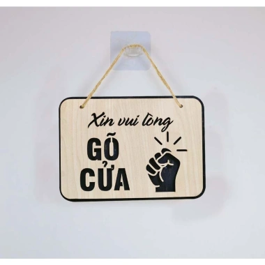 Biển bảng gỗ decor Xin Vui Lòng Gõ Cửa - Trang Trí Nội Thất Giá Rẻ 15.555đ