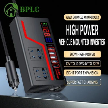 Biến tần ô tô 2.000W DC 12V/24V sang AC 220V + 4 cổng USB - Giá chỉ 151k