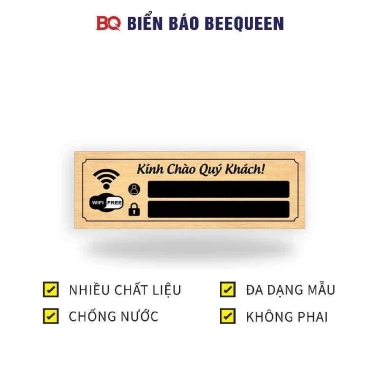 Biển Wifi Free BQ - Pass Wifi trang trí quán cafe, nhà hàng, giá 15.000 VND
