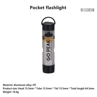 BIGHSM Đèn Pin Bỏ Túi Ngoài Trời Móc Khóa LED 5.050 Độ Bền Dài, Giảm Thảm Họa Khẩn Cấp – 1 Cái