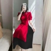 Bigsize Áo dài cổ tàu cài nút mây tay phồng và chân váy xếp ly 50‑90kg 320.000đ 8