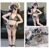 Bikini bé gái dây nơ màu đen kèm khăn - Giá giảm 109.000đ, siêu dễ thương