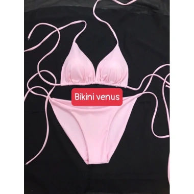Bikini Đồ Bơi Áo Tắm 2 Mảnh Hồng Phấn Quần Rút Dây Lọt Khe - Giá Chỉ 49.000₫