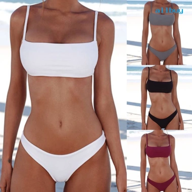 Bikini Hai Mảnh Đệm Nâng Ngực Màu Trơn Nữ - Giá Ưu Đãi 101,474 VND