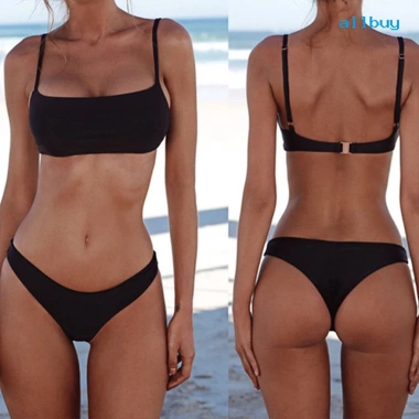 Bikini Hai Mảnh Đệm Nâng Ngực Màu Trơn Nữ - Giá Ưu Đãi 101,474 VND