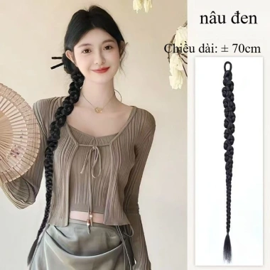 Bím tóc nối 70cm Trung Hoa hiện đại, phù hợp bím xoăn, đuôi ngựa giả, 38.700 VND 6