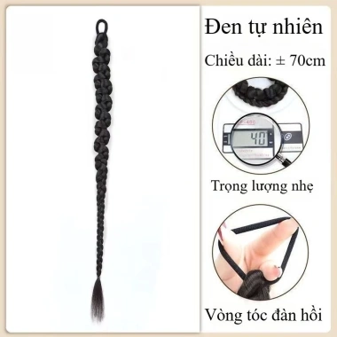 Bím tóc nối 70cm Trung Hoa hiện đại, phù hợp bím xoăn, đuôi ngựa giả, 38.700 VND 7