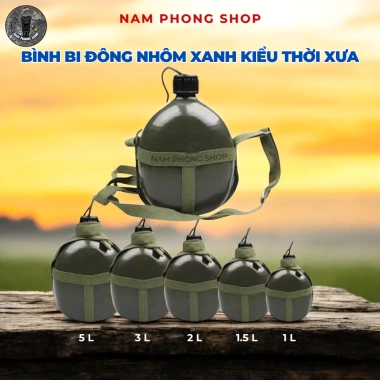 Bình Bi Đông Nhôm Xanh Đựng Nước và Rượu Phượt, Cắm Trại, Dã Ngoại Giá 81.500 VND