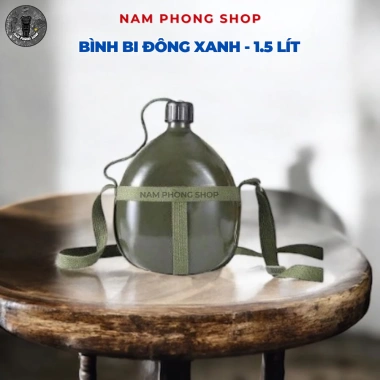 Bình Bi Đông Nhôm Xanh Đựng Nước và Rượu Phượt, Cắm Trại, Dã Ngoại Giá 81.500 VND