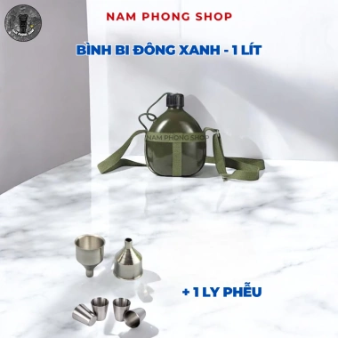Bình Bi Đông Nhôm Xanh Đựng Nước và Rượu Phượt, Cắm Trại, Dã Ngoại Giá 81.500 VND