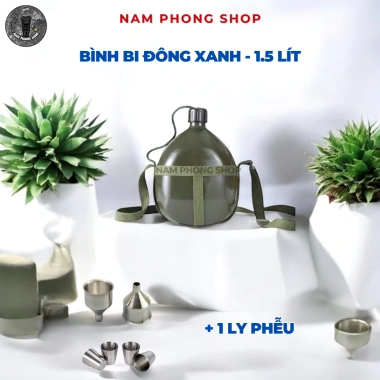 Bình Bi Đông Nhôm Xanh Đựng Nước và Rượu Phượt, Cắm Trại, Dã Ngoại Giá 81.500 VND