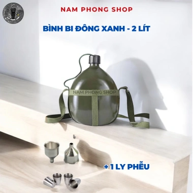 Bình Bi Đông Nhôm Xanh Đựng Nước và Rượu Phượt, Cắm Trại, Dã Ngoại Giá 81.500 VND