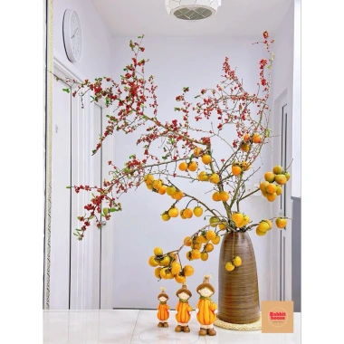 Bình cắm đào tết 44cm - Dáng chuông thon nâu mộc, sẵn ship hỏa tốc, giá ưu đãi 540k 8