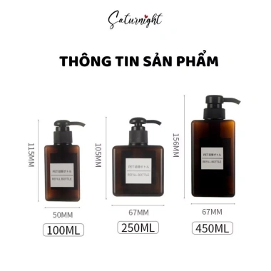 Bình chiết 100ml SATURNIGHT - Đựng dầu gội, dầu xả, sữa tắm, nước rửa tay, tiện dùng mang đi, giảm giá 18.000₫