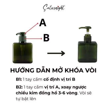 Bình chiết 100ml SATURNIGHT - Đựng dầu gội, dầu xả, sữa tắm, nước rửa tay, tiện dùng mang đi, giảm giá 18.000₫