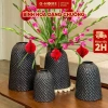 Bình chuông gốm Ghome phủ men nâu đen bóng, cao cấp, dùng làm bình cắm hoa tết trang trí, giá chỉ 707.800 VND