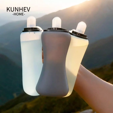 Bình Đạp Xe KUNHEV 350ml - Bình Nước Miệng Rộng Silicon Mềm, Gập Lại, Cầm Tay Đi Xe Đạp, Giá 159.500 VND