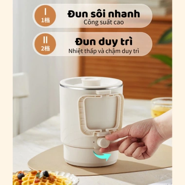 Bình điện đun nước siêu tốc mini 800ml gấp gọn, giữ nhiệt, tiện du lịch