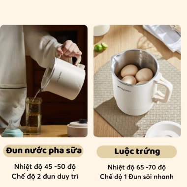 Bình điện đun nước siêu tốc mini 800ml gấp gọn, giữ nhiệt, tiện du lịch