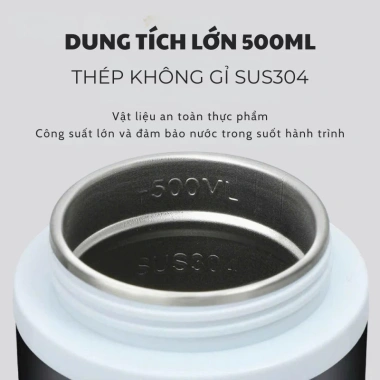 Bình Đun Nước Ô Tô 12V/24V 500ml Đun Sôi 100°C Pha Trà, Sữa, Cafe, Mì, Giữ Nhiệt 7