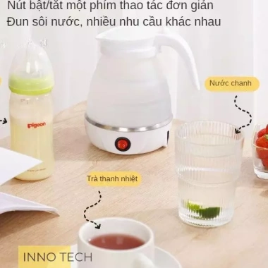 Bình đun nước siêu tốc 600ml gấp gọn silicon dày, đĩa lót thép 304 giữ nhiệt, chỉ 155k 5 Bình đun nước siêu tốc 600ml gấp gọn silicon dày, đĩa lót thép 304 giữ nhiệt, chỉ 155k 5