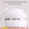 Bình đun nước siêu tốc 600ml gấp gọn silicon dày, đĩa lót thép 304 giữ nhiệt, chỉ 155k 6