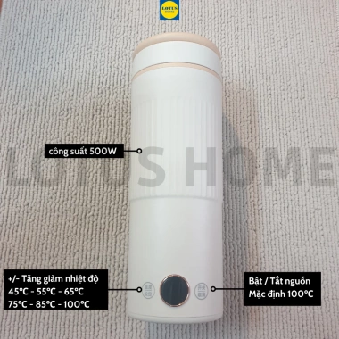 Bình đun nước siêu tốc mini 600ml du lịch đa năng, tự ngắt khi sôi, màn hình lớn kèm phích cắm, giá 391.000₫