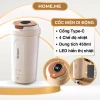 Bình đun nước Type C siêu tốc mini 450ml - Hiển thị nhiệt độ, tự ngắt khi sôi, kèm túi du lịch gọn nhẹ - 470k