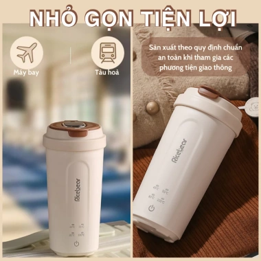 Bình đun nước Type C siêu tốc mini 450ml - Hiển thị nhiệt độ, tự ngắt khi sôi, kèm túi du lịch gọn nhẹ - 470k