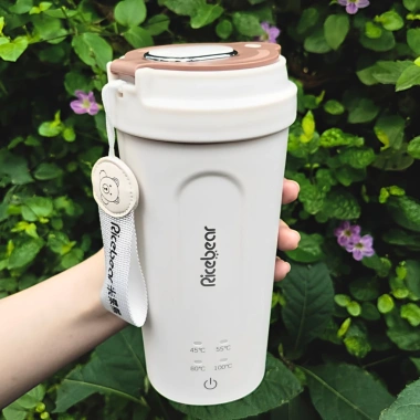 Bình đun nước Type C siêu tốc mini 450ml - Hiển thị nhiệt độ, tự ngắt khi sôi, kèm túi du lịch gọn nhẹ - 470k