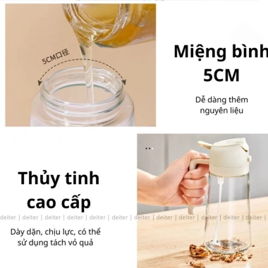 Bình Đựng Dầu Ăn 2 Chức Năng Rót & Xịt Thủy Tinh DEITER Có Quai Cầm Giá 28.000 VND