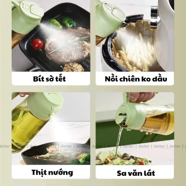 Bình Đựng Dầu Ăn 2 Chức Năng Rót & Xịt Thủy Tinh DEITER Có Quai Cầm Giá 28.000 VND 9 Bình Đựng Dầu Ăn 2 Chức Năng Rót & Xịt Thủy Tinh DEITER Có Quai Cầm Giá 28.000 VND 9