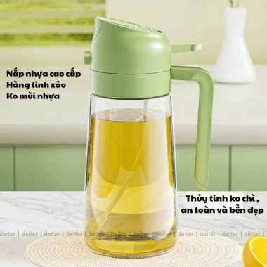 Bình Đựng Dầu Ăn 2 Chức Năng Rót & Xịt Thủy Tinh DEITER Có Quai Cầm Giá 28.000 VND