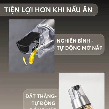 Bình Đựng Dầu, Nước Mắm, Nước Tương Thủy Tinh Borosilicate Nắp Tự Động Phaledo - 45.000 VND 2