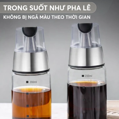 Bình Đựng Dầu, Nước Mắm, Nước Tương Thủy Tinh Borosilicate Nắp Tự Động Phaledo - 45.000 VND 6