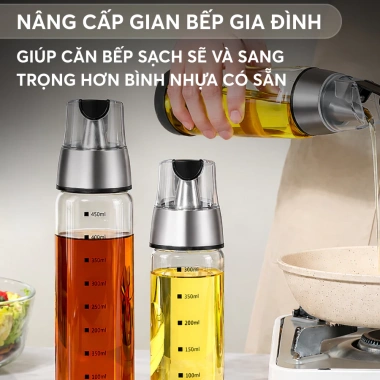 Bình Đựng Dầu, Nước Mắm, Nước Tương Thủy Tinh Borosilicate Nắp Tự Động Phaledo - 45.000 VND 8