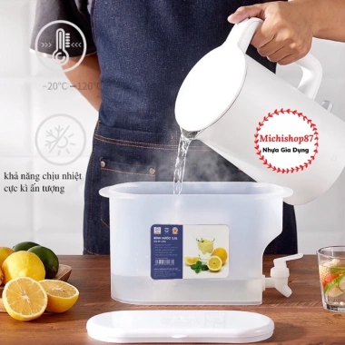 Bình đựng nước 3,5L nhựa Việt Nhật có vòi rót tiện lợi - Đựng trà, nước trái cây, cho tủ lạnh, giá chỉ 38.000 VND 4 Bình đựng nước 3,5L nhựa Việt Nhật có vòi rót tiện lợi - Đựng trà, nước trái cây, cho tủ lạnh, giá chỉ 38.000 VND 4