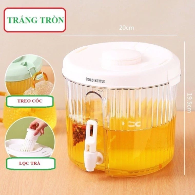 Bình đựng nước 3,9L cao cấp, có vòi thông minh phù hợp tủ lạnh, giá ưu đãi 145.000₫