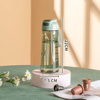 Bình Đựng Nước 700ml Nắp Nhấn Kèm Ống Hút, Dây Xách - Chỉ 40.000 VND Tiết Kiệm 6