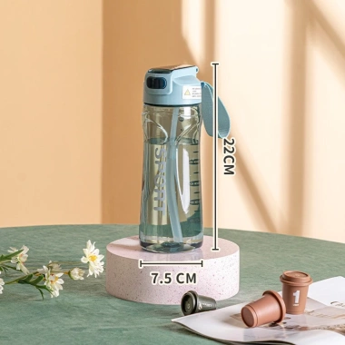 Bình Đựng Nước 700ml Nắp Nhấn Kèm Ống Hút, Dây Xách - Chỉ 40.000 VND Tiết Kiệm 7