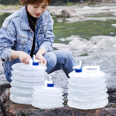 Bình đựng nước dã ngoại gấp gọn 15L nhựa siêu nhẹ phù hợp gia đình du lịch 149.000đ