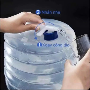 Bình Đựng Nước Gấp Gọn Van Xoáy 5-15L Tiện Lợi OTCVN Giá 55k - Nhỏ Gọn, Dễ Mang