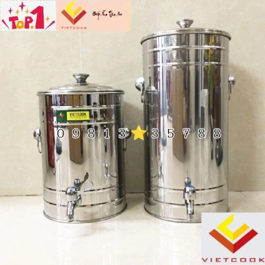Bình đựng nước inox 304 10-25 lít VIETCOOK: vòi cao cấp, chỉ 466.000₫