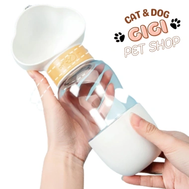 Bình đựng nước & thức ăn 550ml cho cún mèo - Du lịch, dạo ngoài trời