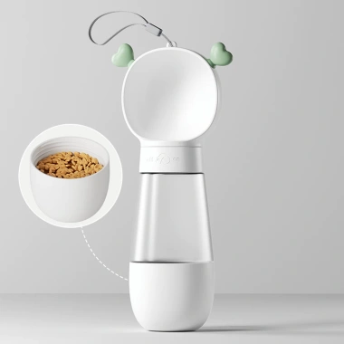 Bình đựng nước & thức ăn 550ml cho cún mèo - Du lịch, dạo ngoài trời