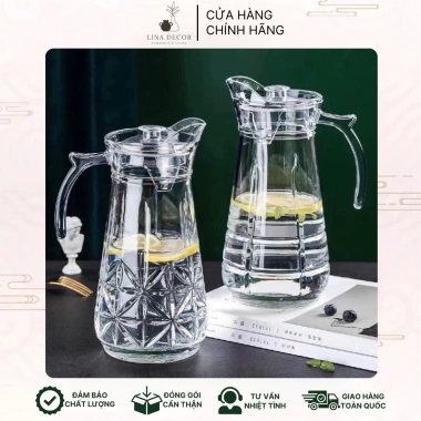 Bình đựng nước thủy tinh 1,7L chịu nhiệt Deli cao cấp Giá chỉ 95.000đ giảm mạnh