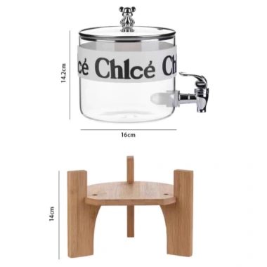 Bình Đựng Nước Thuỷ Tinh Có Vòi Đế Gỗ - Nắp Gấu Dung Tích, Giá Ưu Đãi 199k 6 Bình Đựng Nước Thuỷ Tinh Có Vòi Đế Gỗ - Nắp Gấu Dung Tích, Giá Ưu Đãi 199k 6