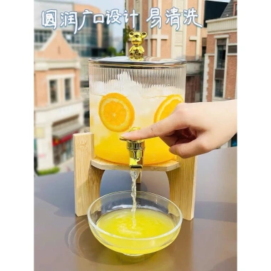 Bình đựng nước thuỷ tinh nắp gấu dung tích 2.300ml/2.200ml - Bình ngâm hoa quả có vòi tiện dụng, giảm giá 199.000₫