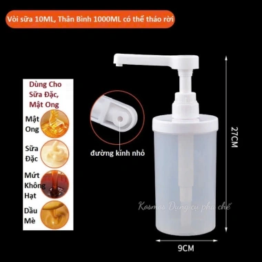 Bình Đựng Siro 1.000ml Nhựa Có Vòi Pumb - Giá 30.000đ, Tiết Kiệm Đồ Uống 8